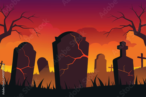 cemetery in the night