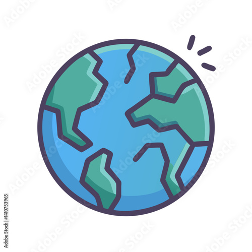 Cracked Planet Icon Representing Planet Destruction and Cosmic Disaster