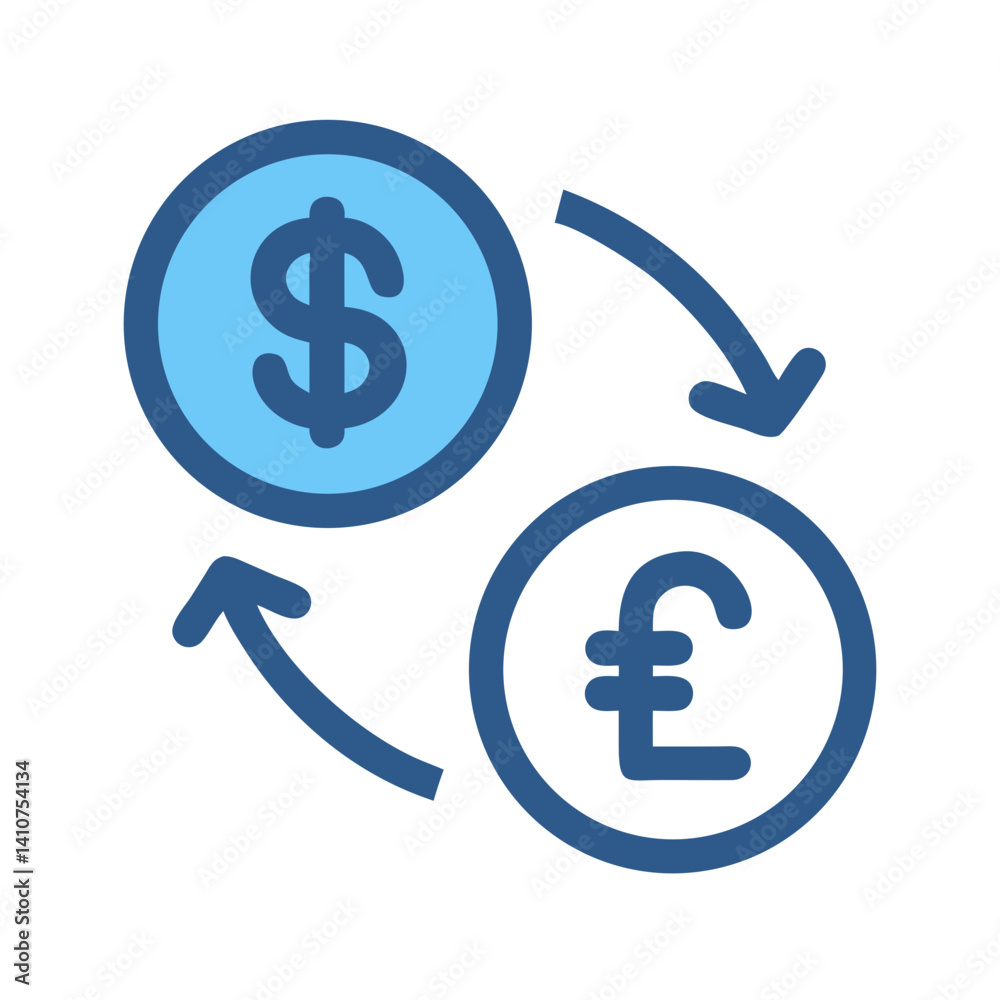 Currency Exchange Icon Representing Money Conversion and Financial Transactions Currency Exchange Icon Representing Money Conversion and Financial Transactions