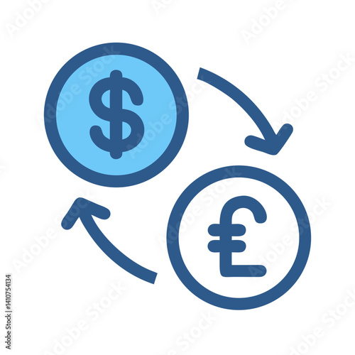 Currency Exchange Icon Representing Money Conversion and Financial Transactions