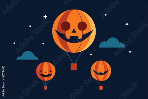 halloween background with pumpkin and bats
