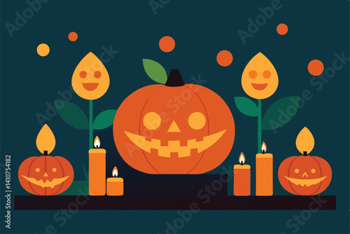 halloween background with pumpkins