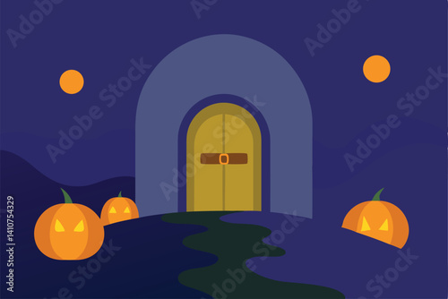 halloween background with pumpkins