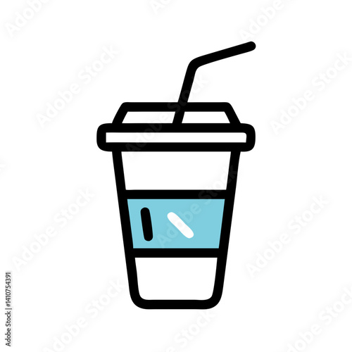 Drink Cup with Straw Icon Representing Refreshment and Beverage