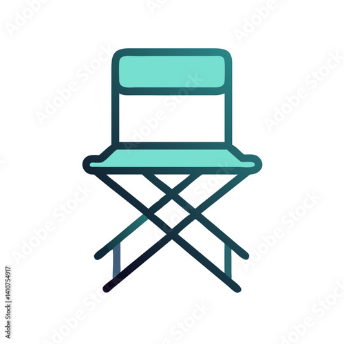 Folding Chair Icon Representing Portable Seating and Outdoor Comfort