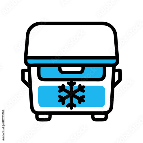 Ice Cooler Icon Representing Cold Food Storage and Beverage Cooling
