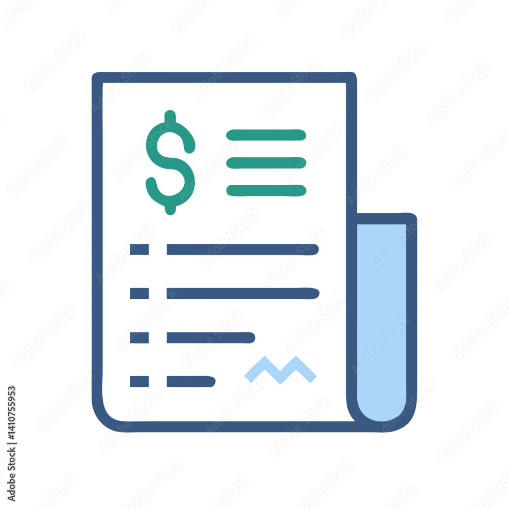 Invoice Document Icon Representing Billing Statement and Financial Record Invoice Document Icon Representing Billing Statement and Financial Record