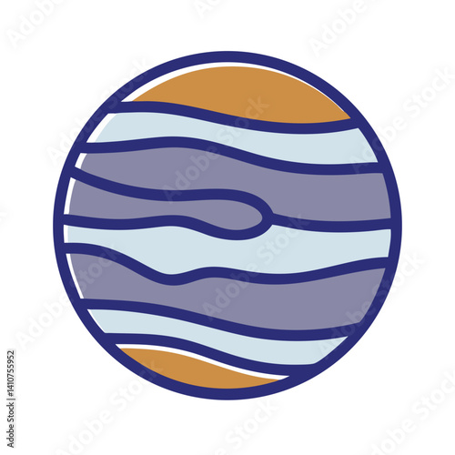 Jupiter Icon Representing Gas Giant Planet and Space Exploration