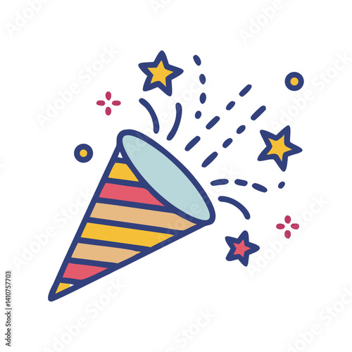 Party Popper Icon Representing Festive Celebration and Fun