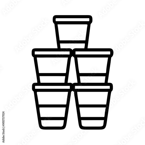 Plastic Cup Stack Icon Representing Party Drinks and Beverage Service