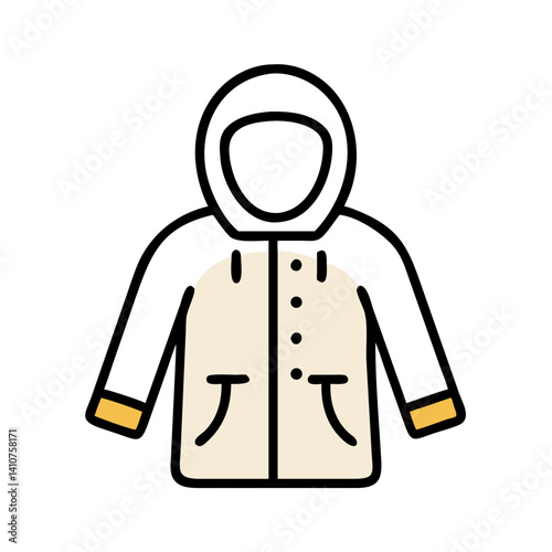 Raincoat Icon Representing Weather Protection and Rain Gear