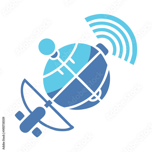 Satellite Icon Representing Orbital Communication and Global Connectivity