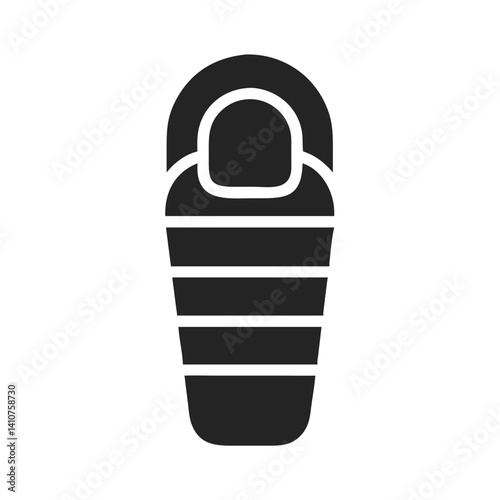 Sleeping Bag Icon Representing Overnight Camping and Outdoor Rest