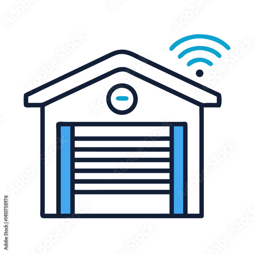 Smart Garage Door Icon Representing Remote Access and Automated Entry System