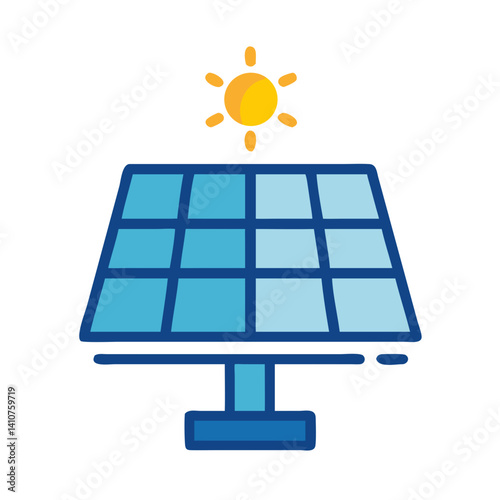 Solar Panel Icon Representing Renewable Energy and Sustainable Power Source