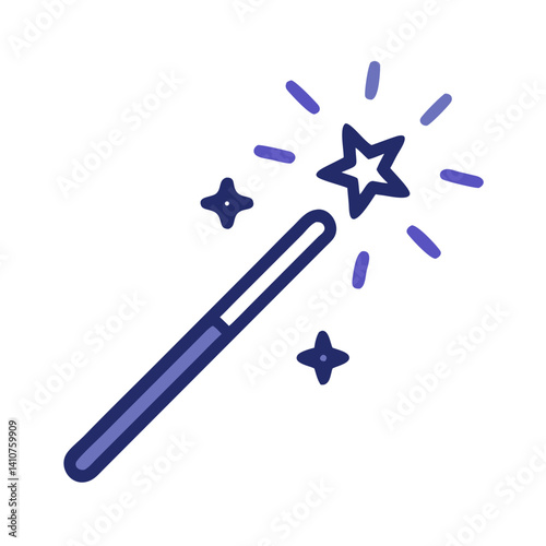 Sparkle Wand Icon Representing Party Celebration and Magical Festivity