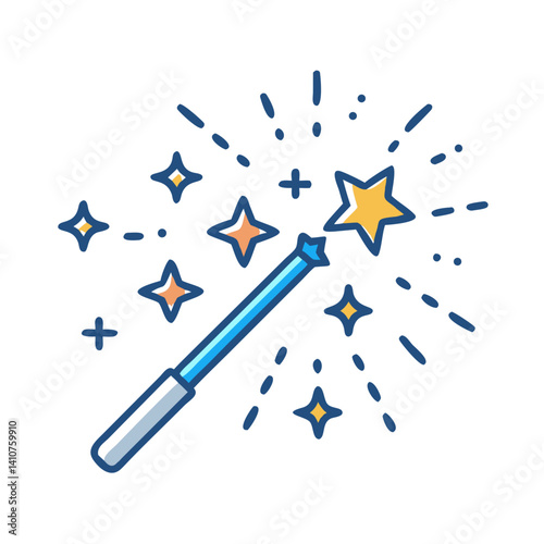 Sparkle Wand Icon Representing Party Celebration and Magical Festivity