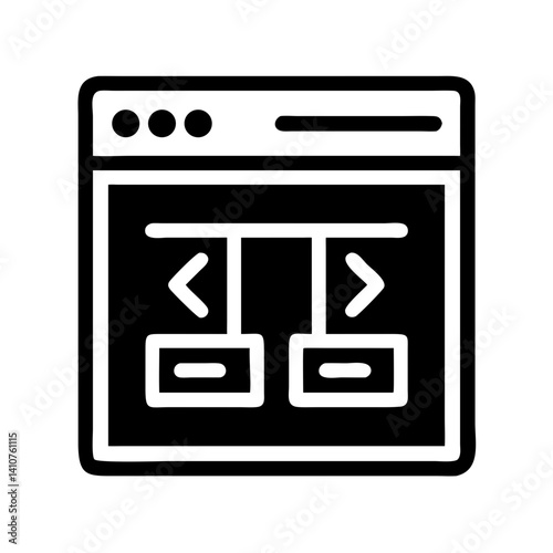 Web Development Icon Representing UI Design and Frontend Interface Creation