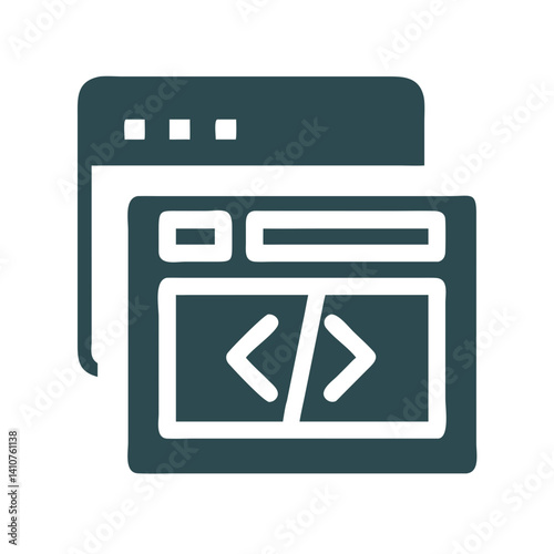 Web Development Icon Representing UI Design and Frontend Interface Creation