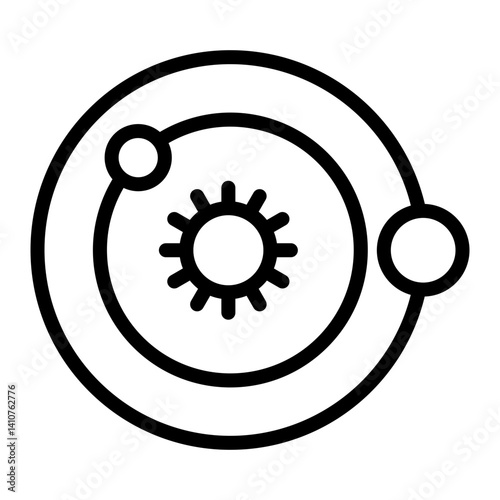Solar System Line Icon