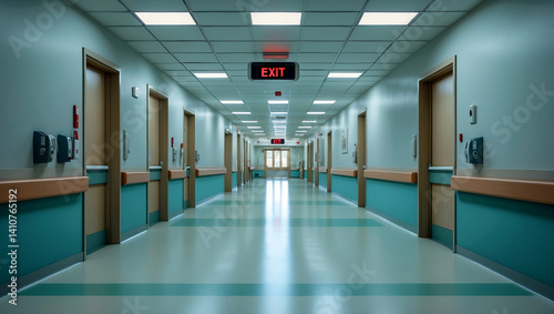 Empty hospital corridor highlighting safety and accessibility