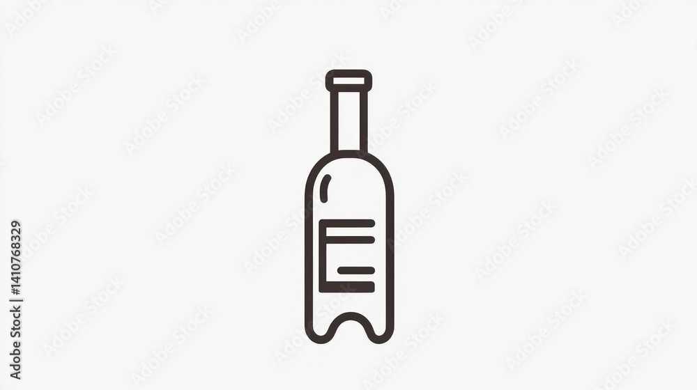 Minimalist Line Art of a Bottle Icon for Design and Illustration Projects Minimalist Line Art of a Bottle Icon for Design and Illustration Projects