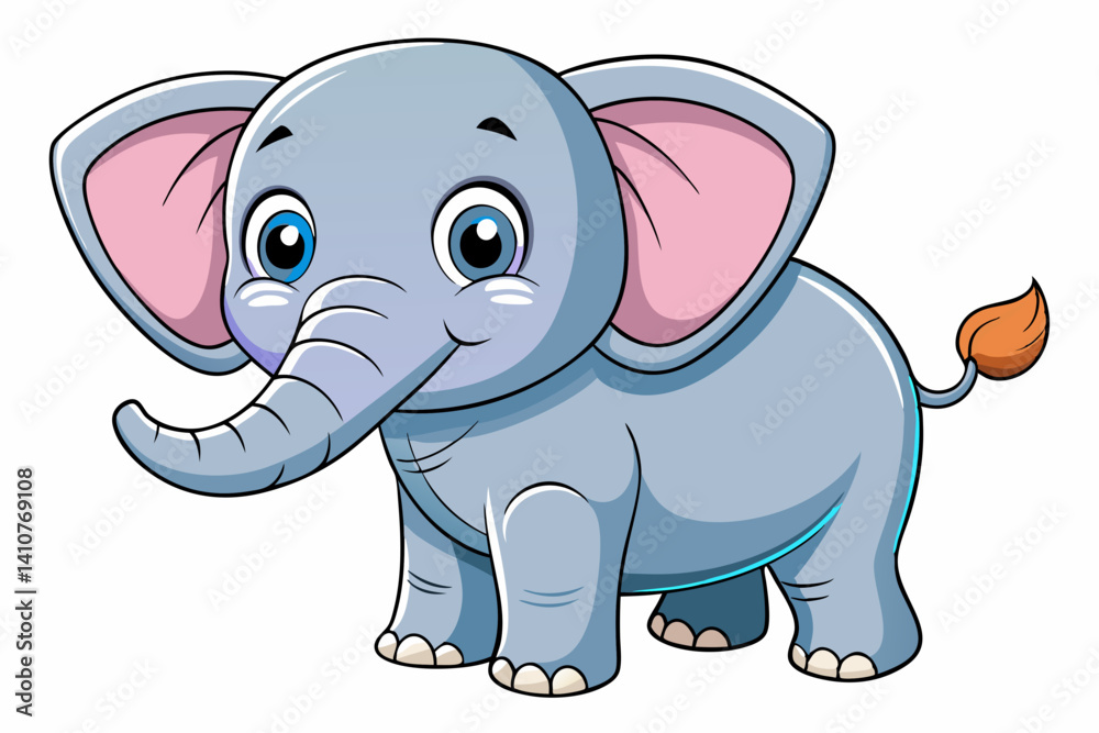 Fototapeta premium vector of cute baby elephant isolated on white background.