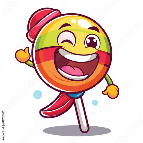Happy lollipop character