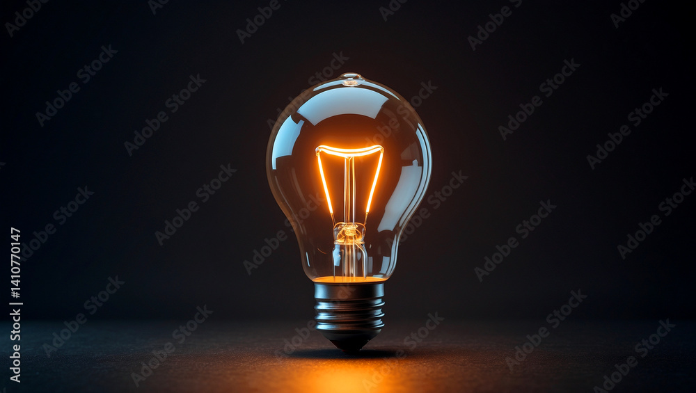 Glowing light bulb illuminating ideas and innovation Glowing light bulb illuminating ideas and innovation
