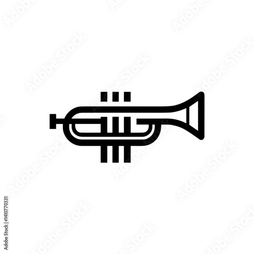 Simple Black Line Trumpet Icon  