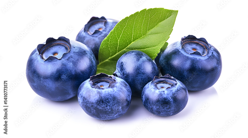 Fototapeta premium A bunch of blueberries are piled on top of each other