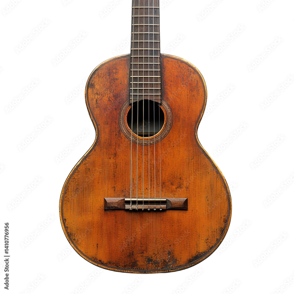 Naklejka premium Guitar isolated on transparent background.