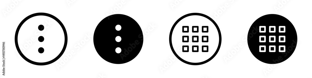Set icons menu for apps and web. Hamburger Menu Icon. Vector icons set. Vector illustration