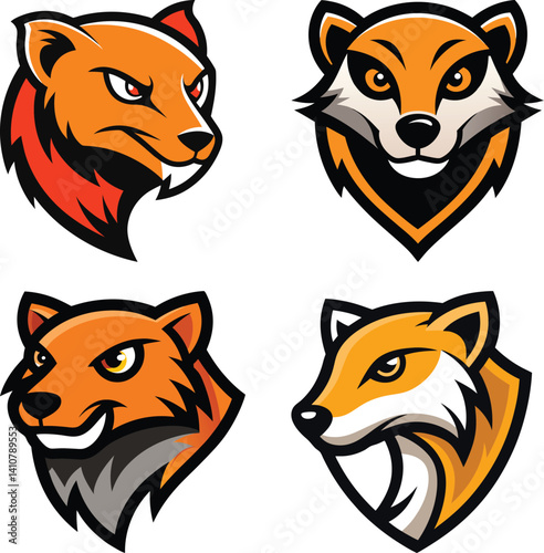 Mongoose head mascot logo design vector