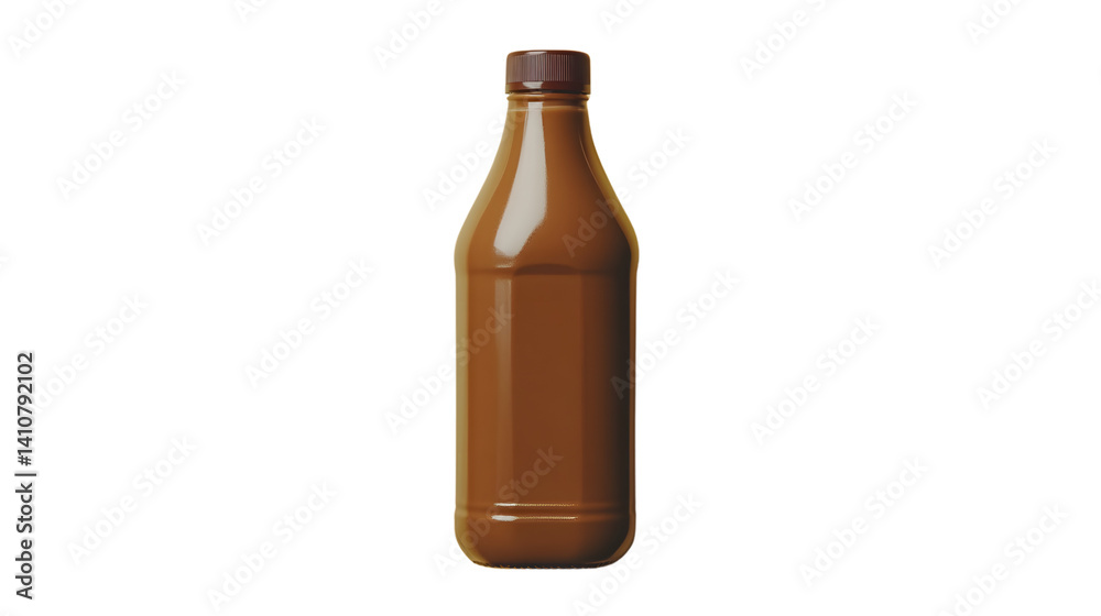 Brown Plastic Bottle with Cap Isolated on Black Background for Packaging Design and Product Pho Brown Plastic Bottle with Cap Isolated on Black Background for Packaging Design and Product Pho