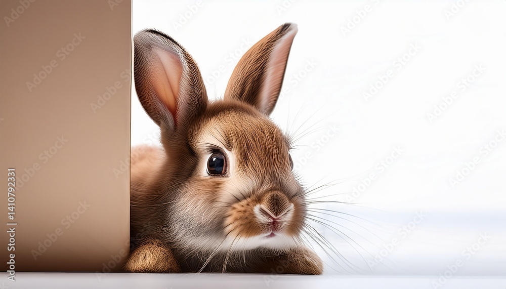 Obraz premium the rabbit is looking out of the corner