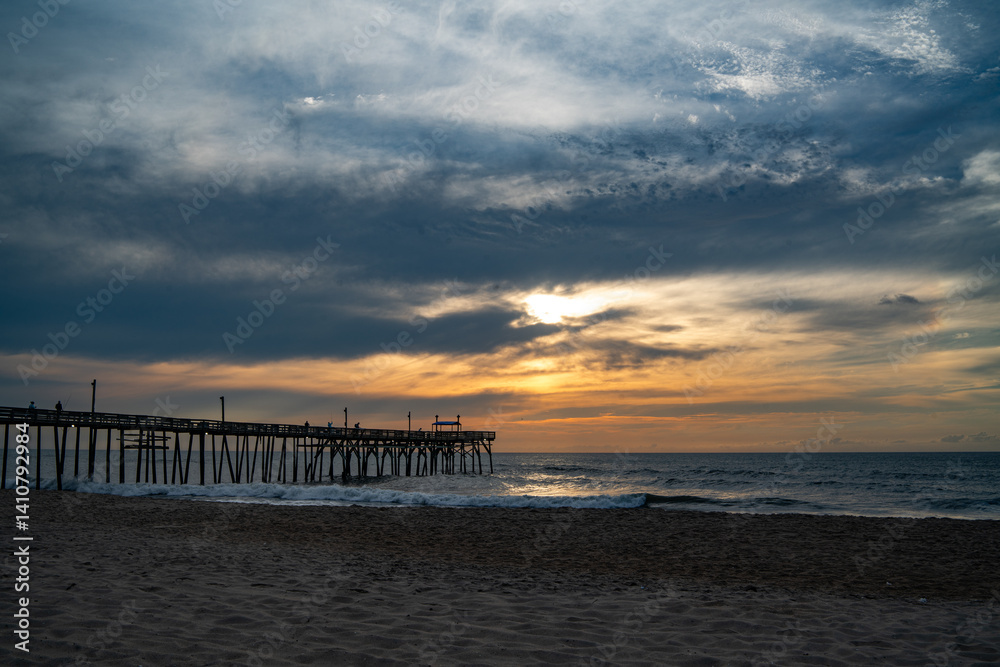 Rodanthe beach, outer banks, north carolina, OBX, sunrise, pier Rodanthe beach, outer banks, north carolina, OBX, sunrise, pier