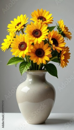 Wallpaper Mural A large ceramic vase overflowing with sunflowers , light, nature Torontodigital.ca