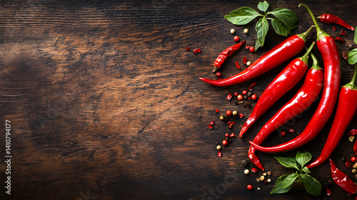 un puño de chiles frescos de arbol color rojo vibrante recien cortados de la cosecha en el campo agricultura chile picante como alimento saludable