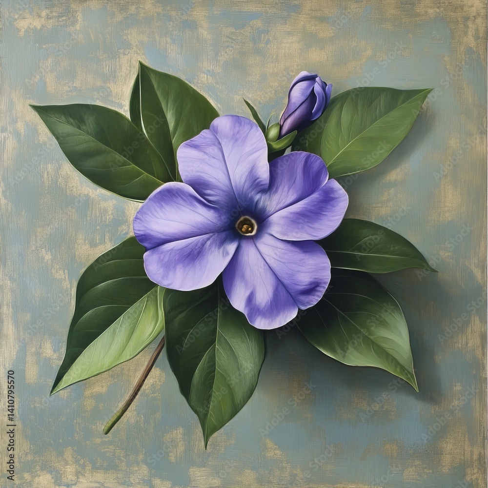 Vinca major: Greater periwinkle.