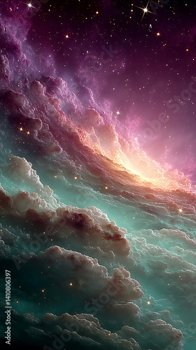 Illustration de fond d’écran d’une galaxie majestueuse et du cosmos profond