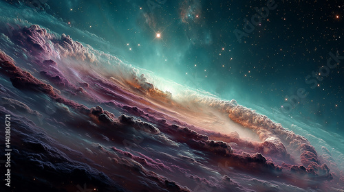 Illustration de fond d’écran d’une galaxie majestueuse et du cosmos profond