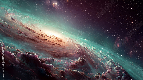 Illustration de fond d’écran d’une galaxie majestueuse et du cosmos profond