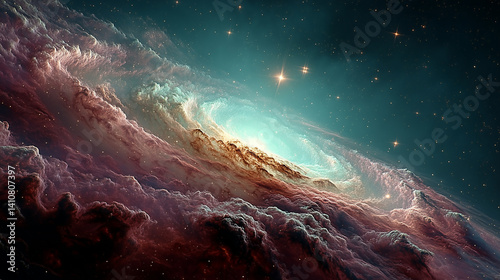 Illustration de fond d’écran d’une galaxie majestueuse et du cosmos profond