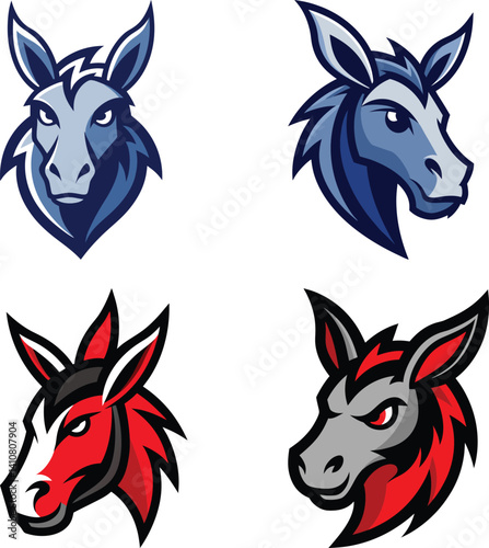 Mule head mascot logo design vector