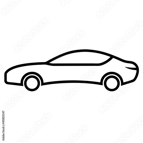 Sleek black sport auto vector illustration shows a fast vehicle desig