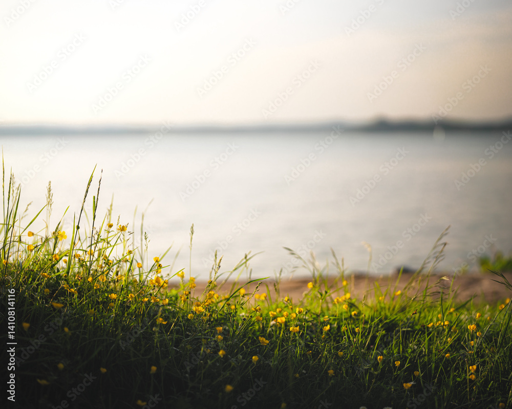 View on lake Balaton in sunset