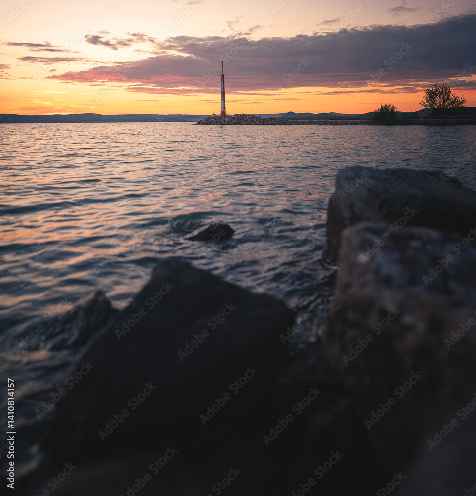 Sunset over lake Balaton, Hungary