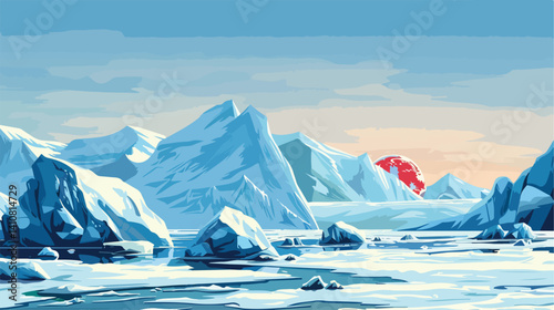 Professional North Pole Arctic Vector Background Illustration
