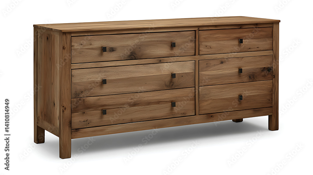 A wooden dresser with six drawers. Generated using AI. A wooden dresser with six drawers. Generated using AI.